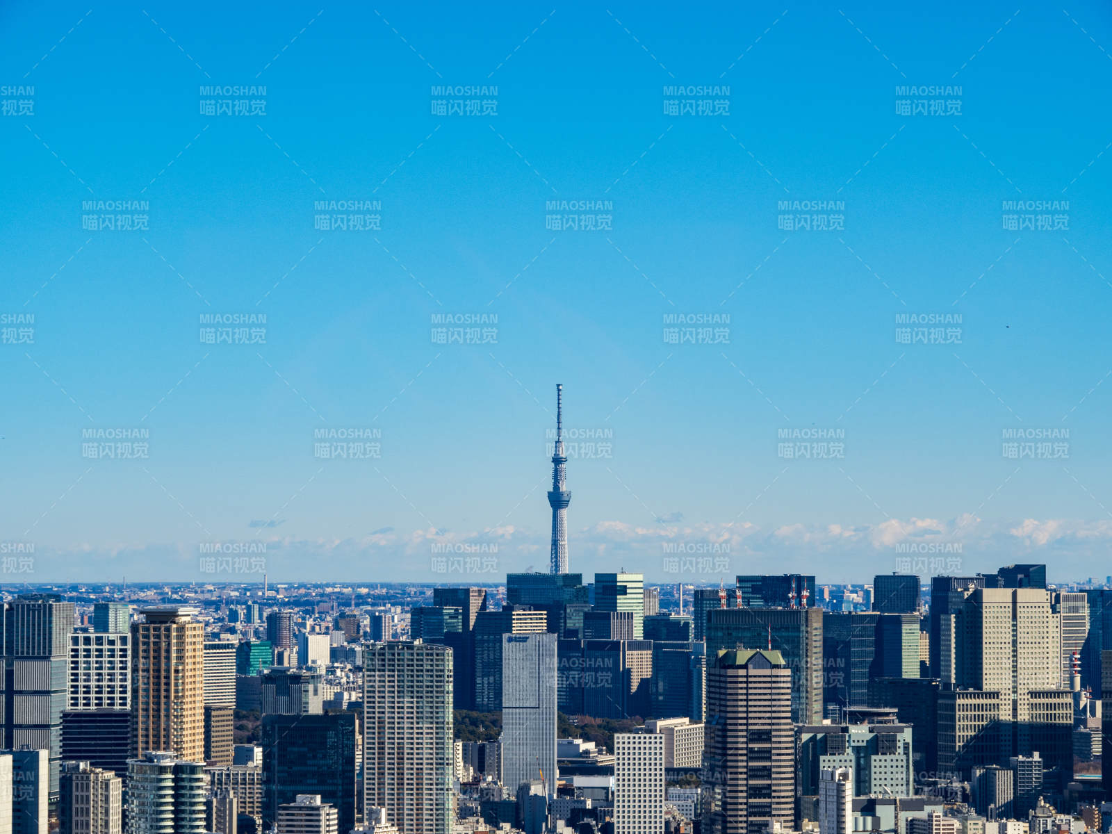 東京晴空下的城市天際線