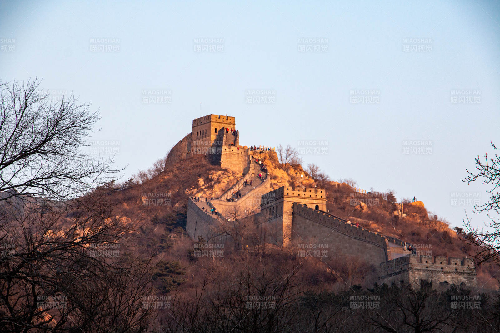 長城日落 壯麗景色