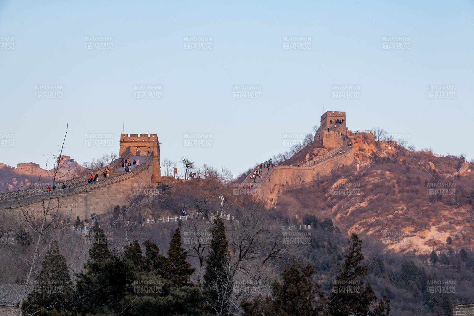 長城日落 壯麗景色