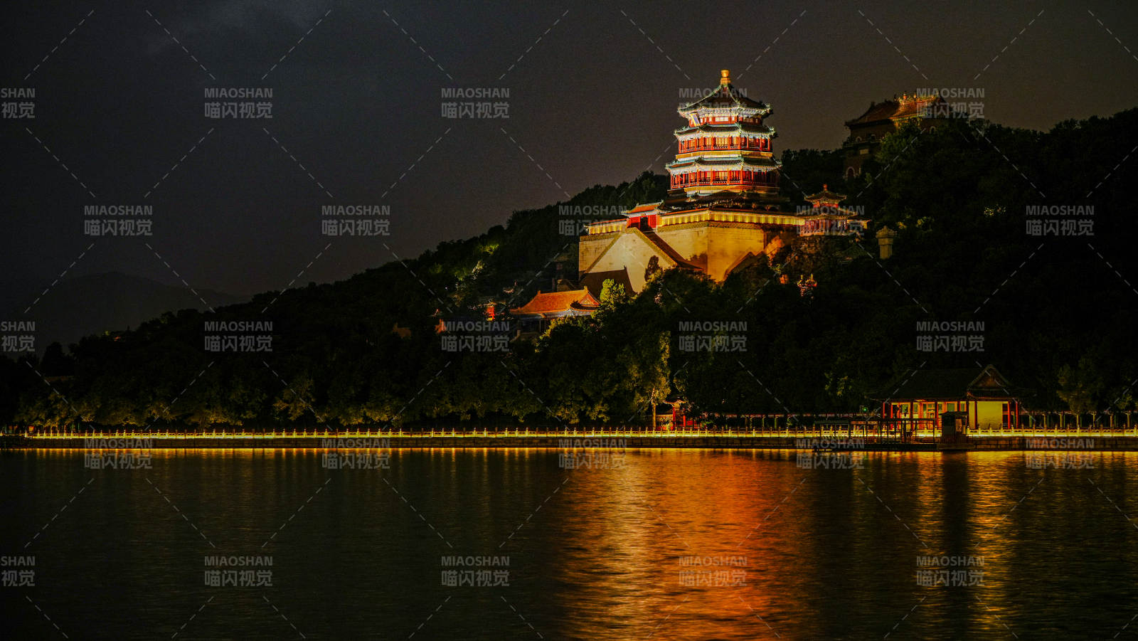 夜色中的頤和園