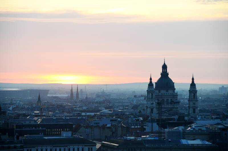 布达佩斯日落城市景观