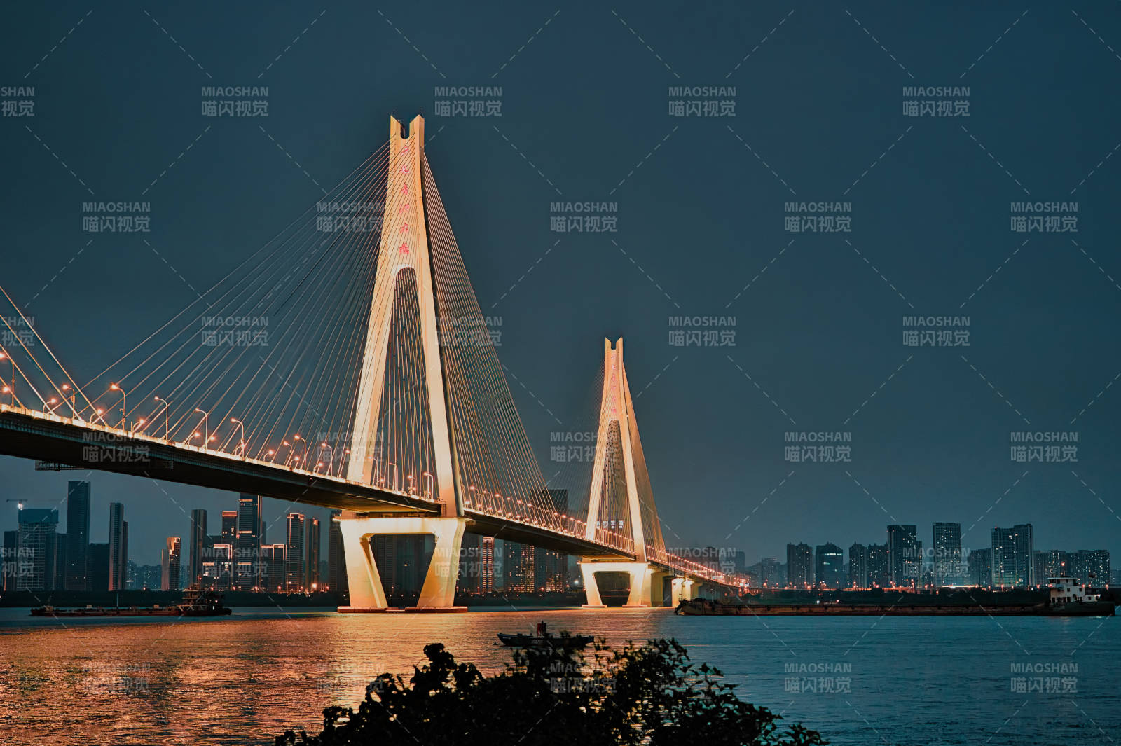 夜幕下武漢二七長江大橋