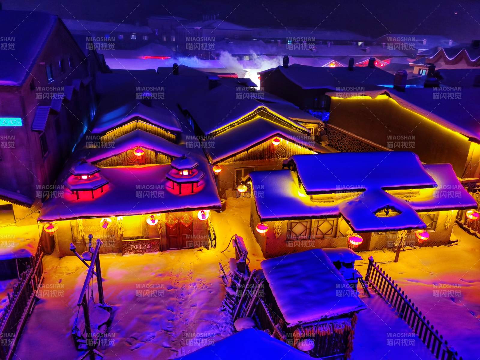 中國雪鄉夜景