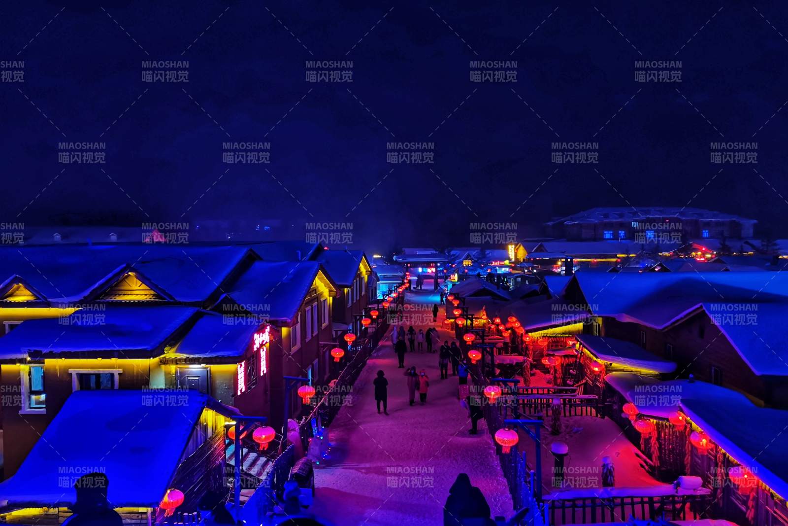 中國(guó)雪鄉(xiāng)夜景 燈火輝煌