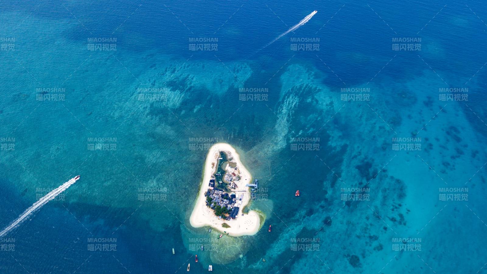 西沙群島心形小島 碧海藍(lán)天