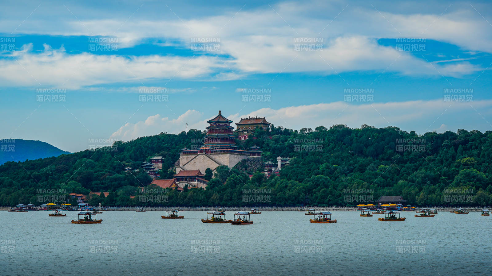 北京頤和園湖光山色美景