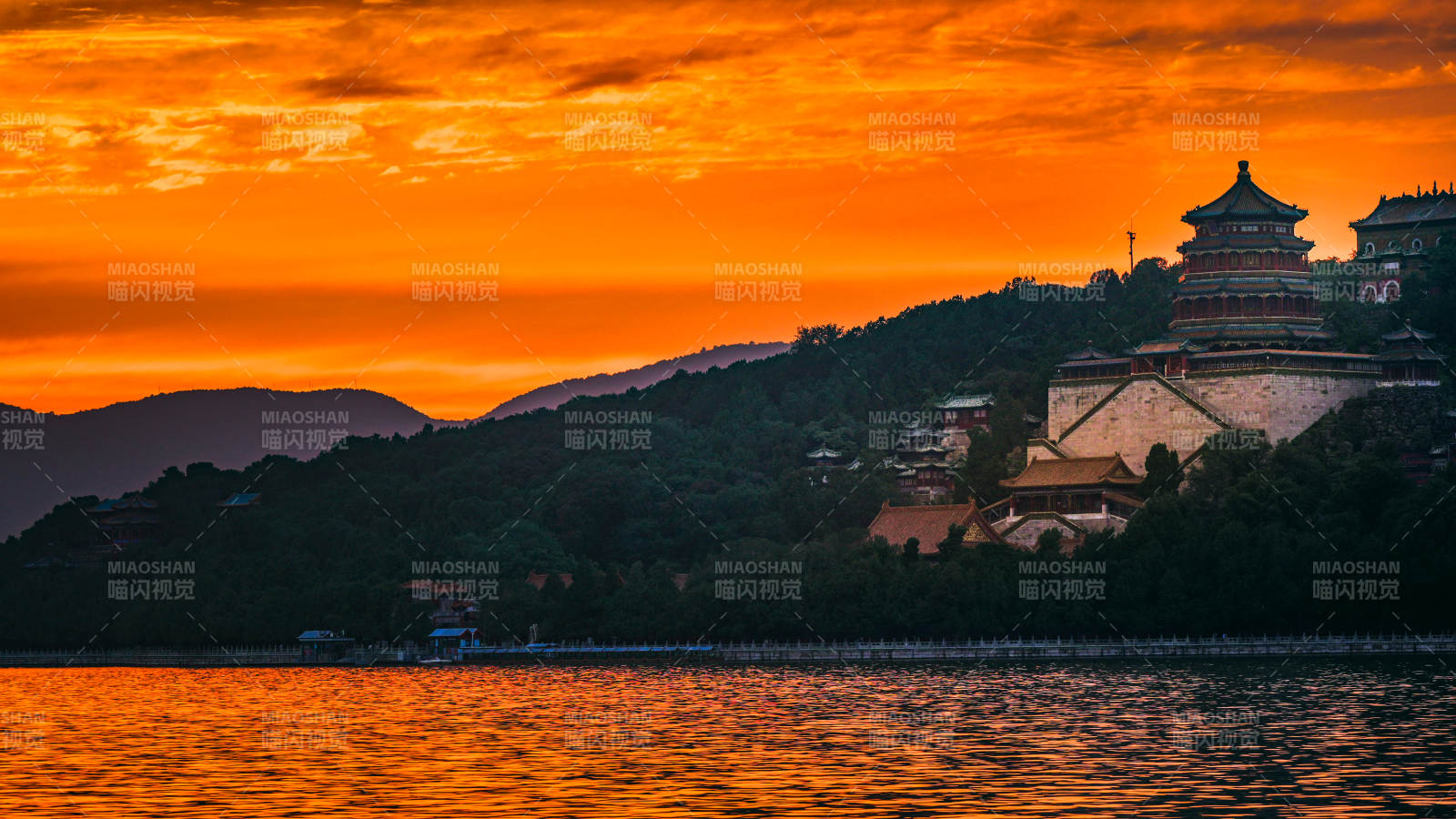 頤和園夕陽美景