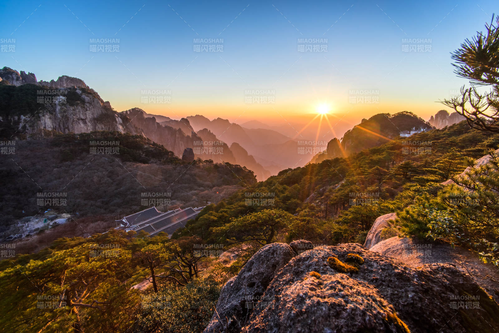 黃山丹霞峰日落