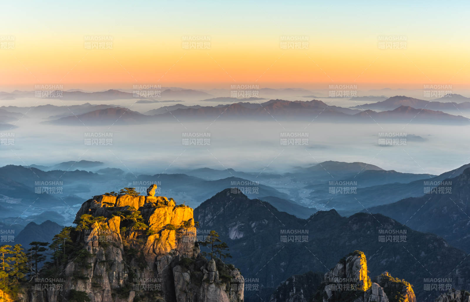 黃山日出猴子觀海