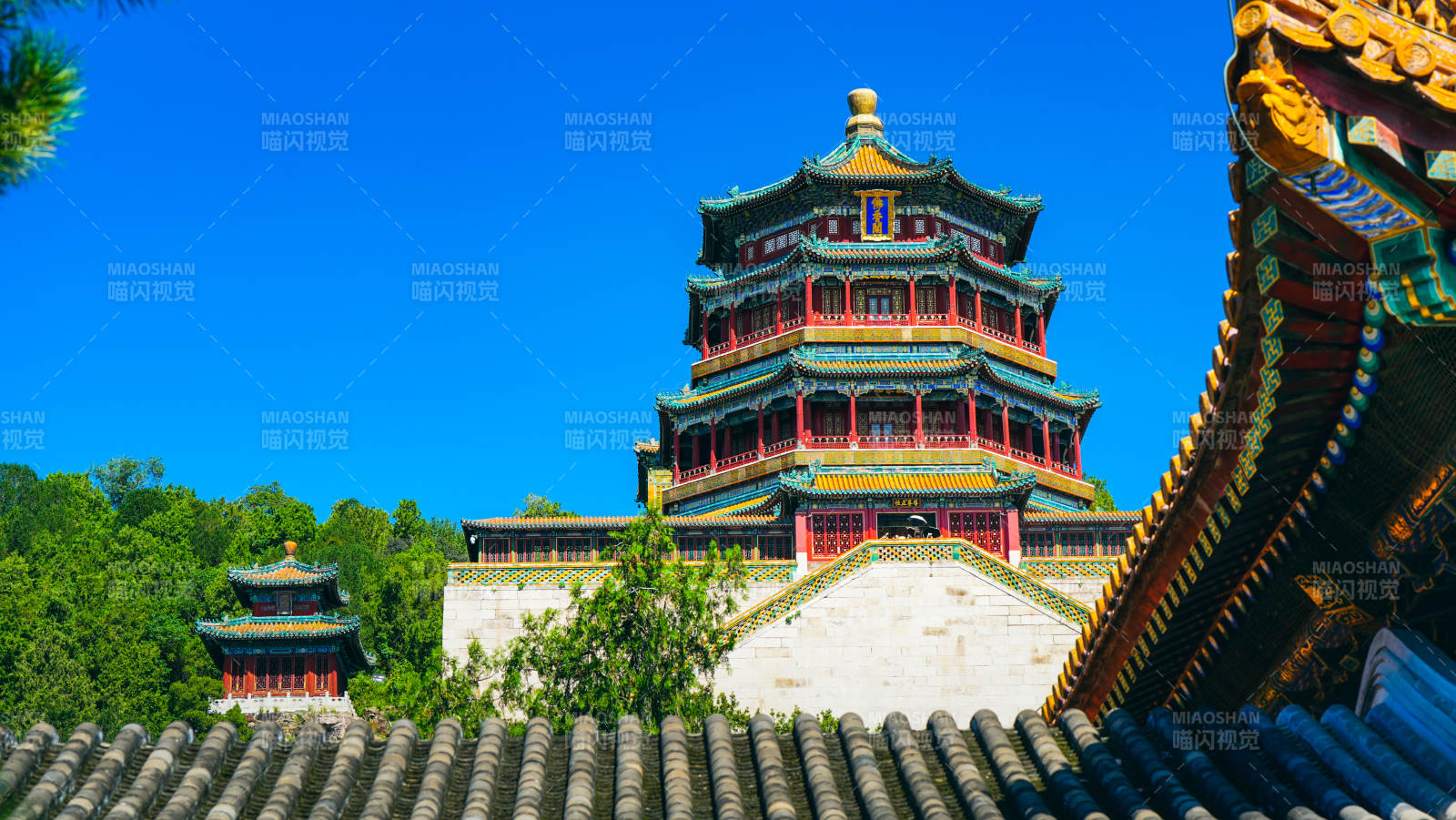 頤和園佛香閣晴空美景