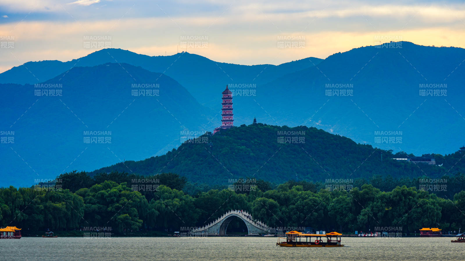 西湖美景 塔影山色