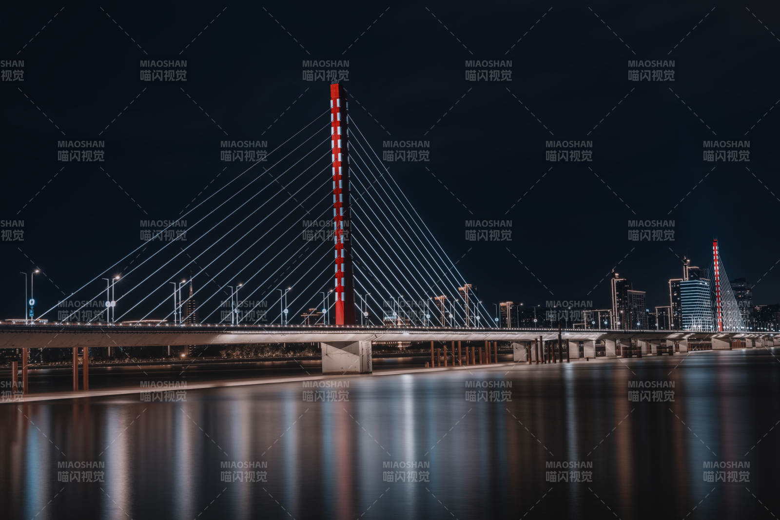 杭州錢塘江西興大橋夜景