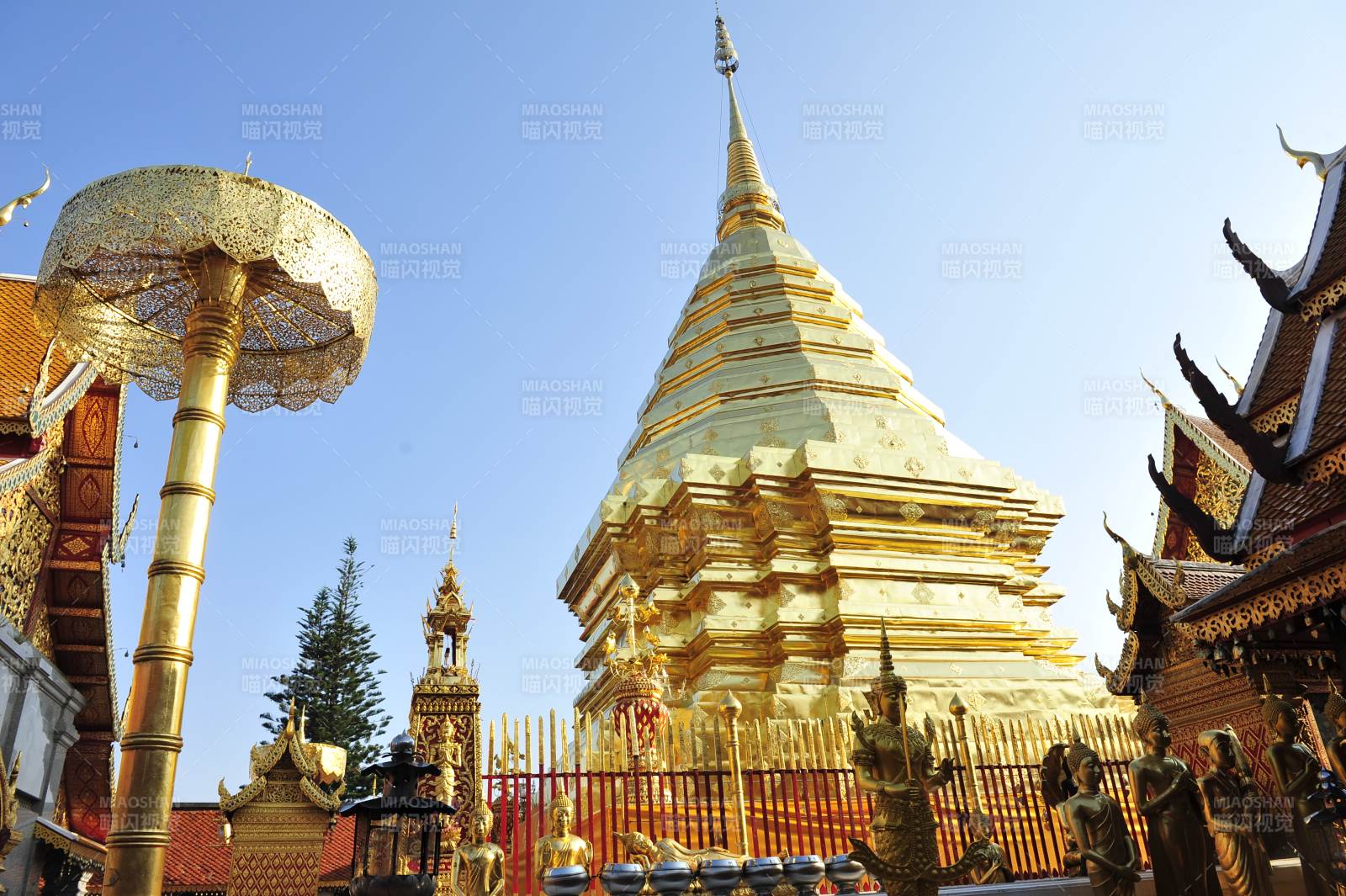 泰國清邁金塔佛寺風光