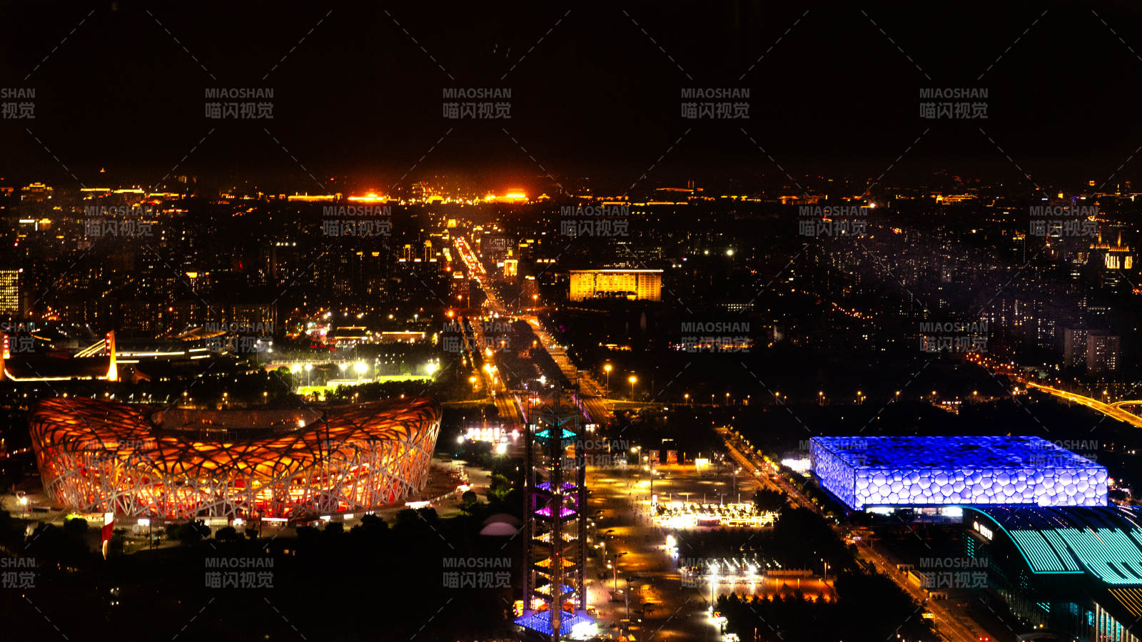 北京夜景鳥巢水立方