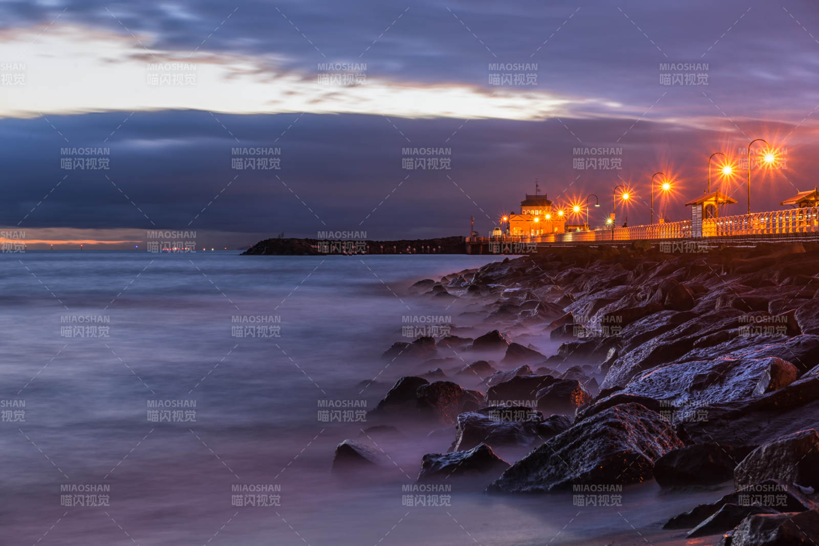 墨爾本暮色海岸燈影