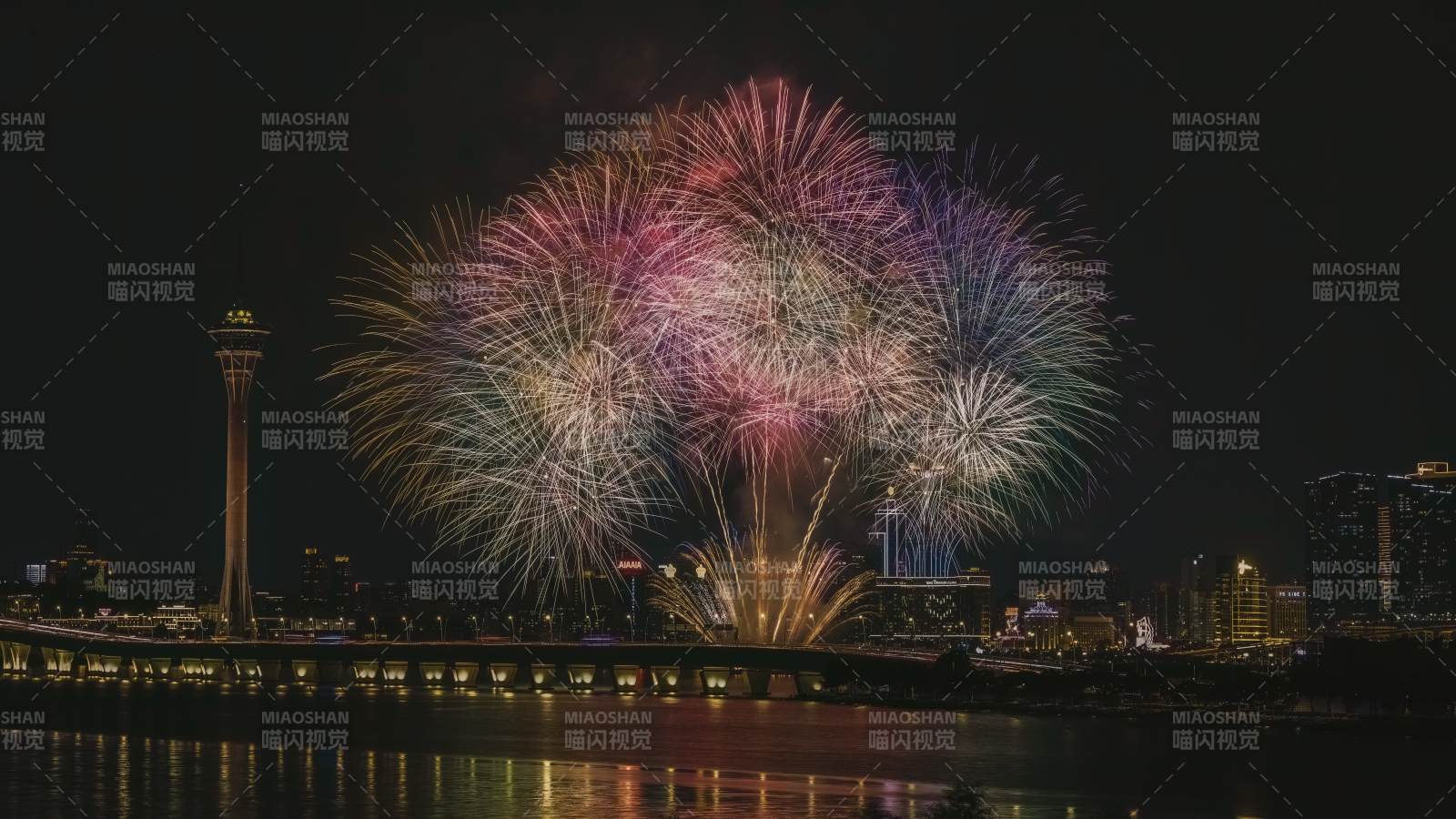 澳門夜空煙花綻放
