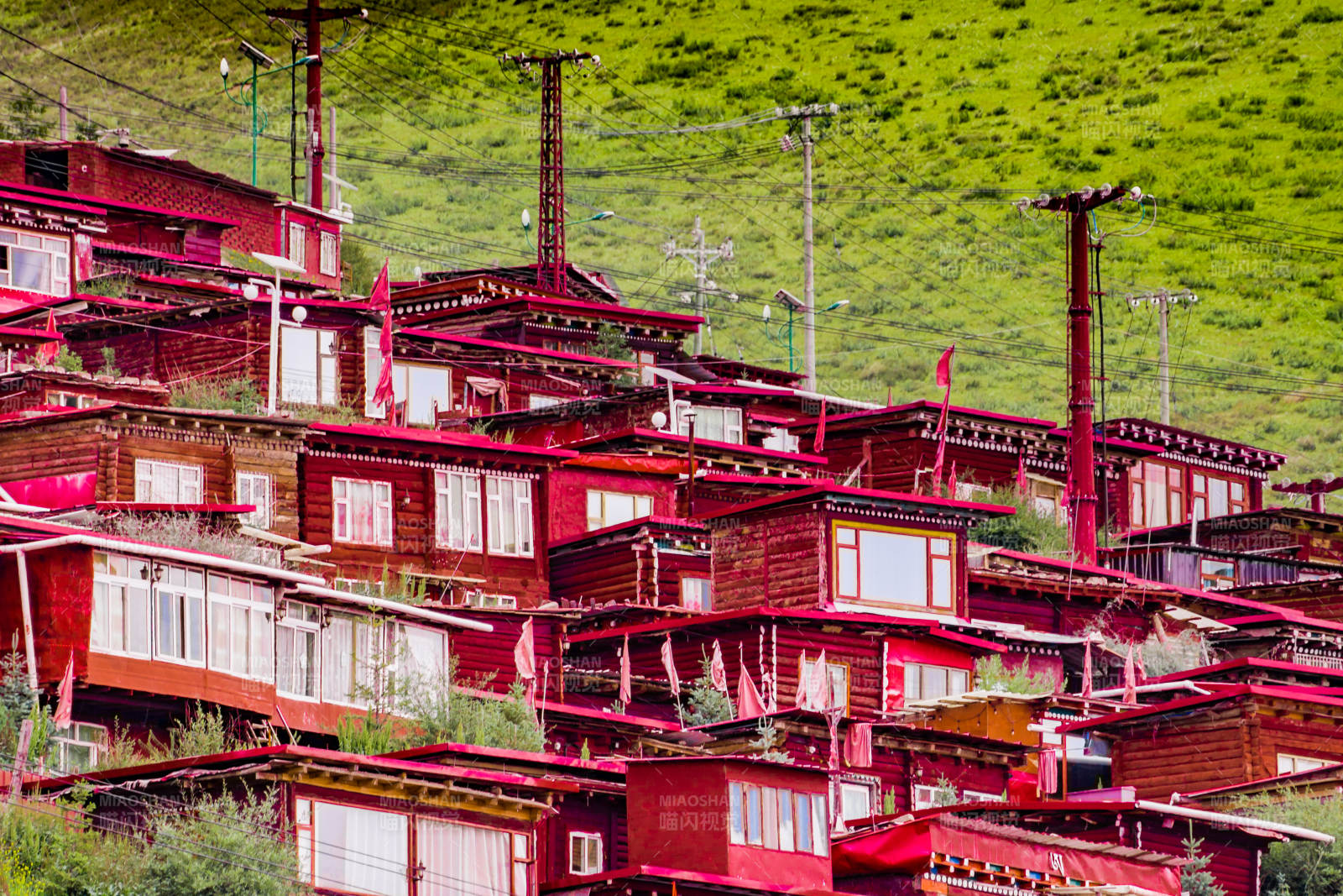 色達佛學院紅屋依山而建