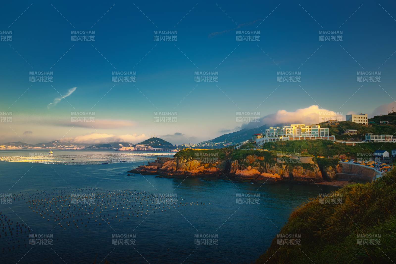 舟山海濱晨曦美景