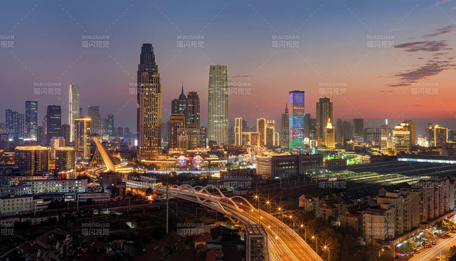 天津的黃昏夜景