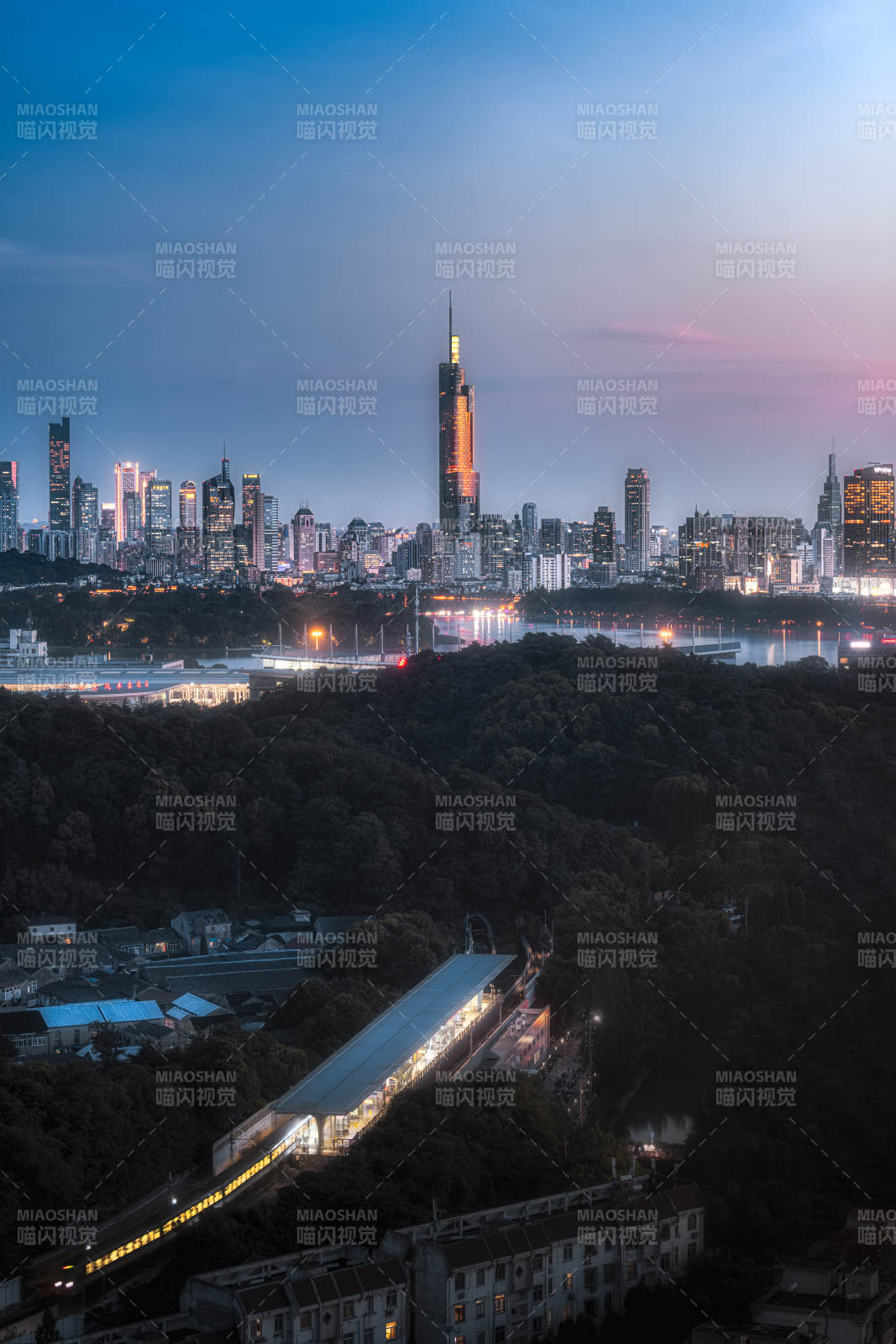 南京城市夜景天際線