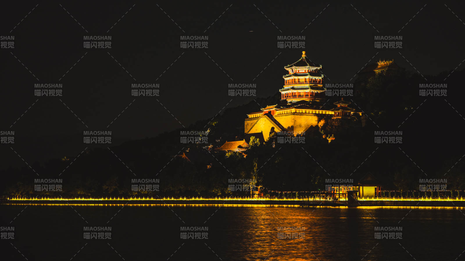 夜色中的頤和園