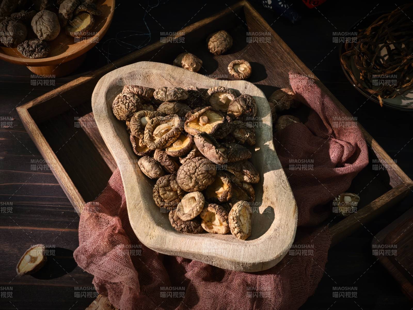 干香菇擺盤特寫