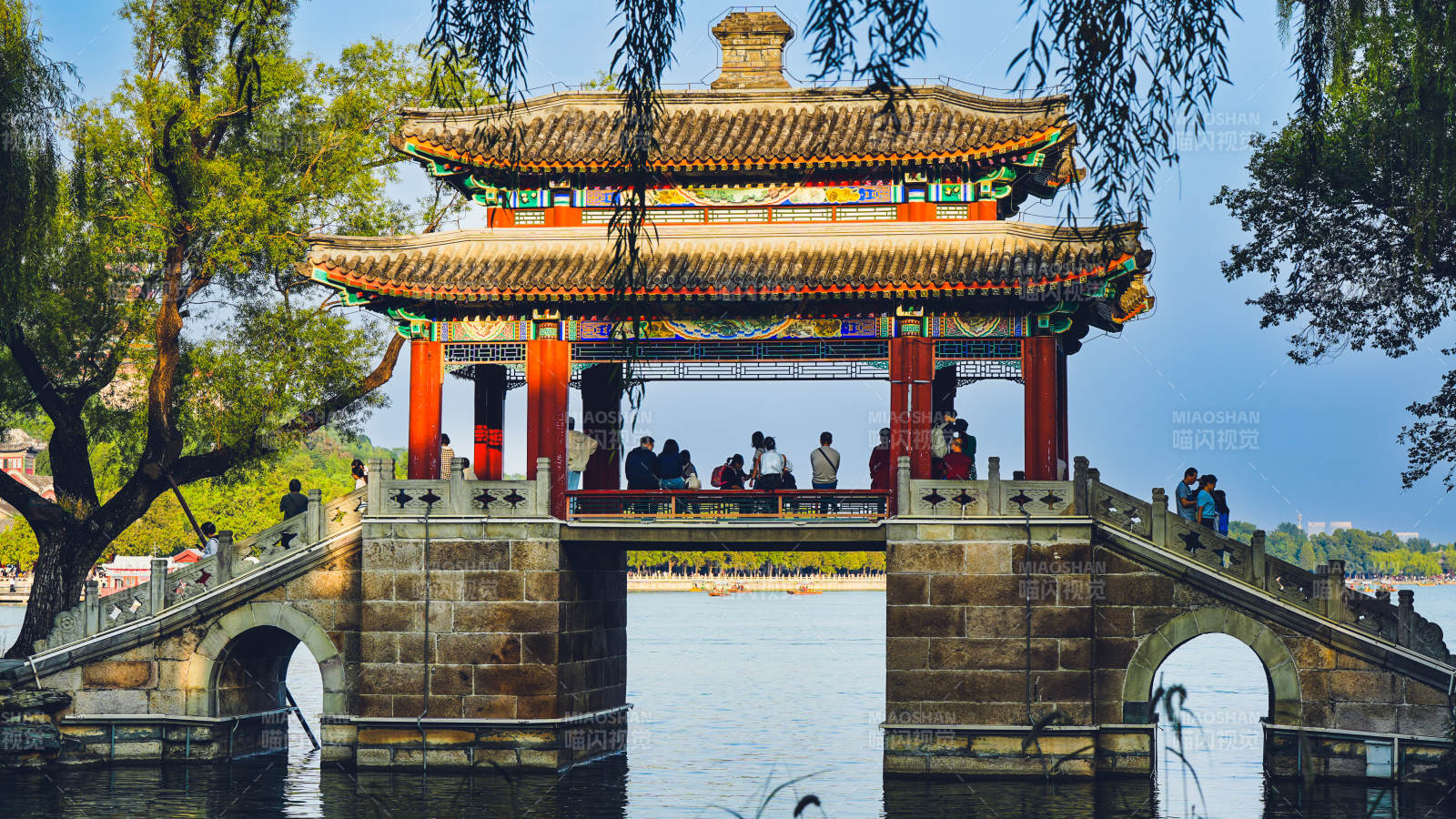 颐和园湖心亭桥风光