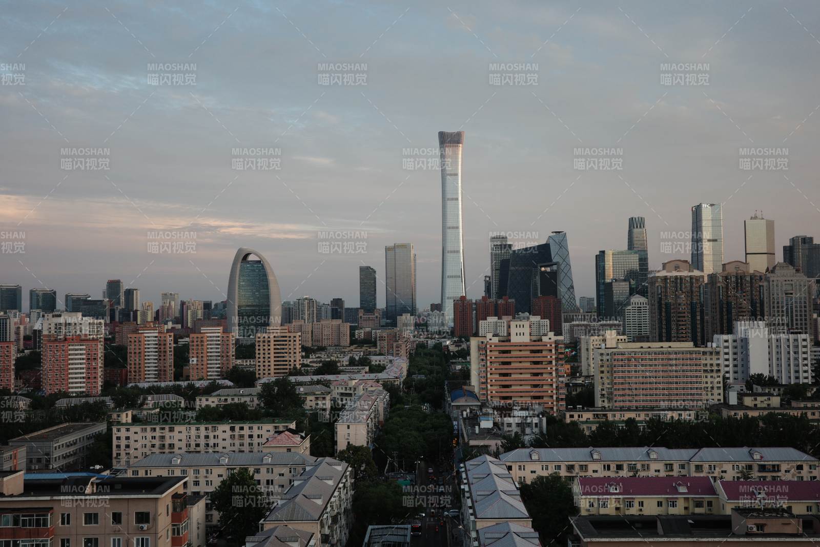北京城市天際線剪影