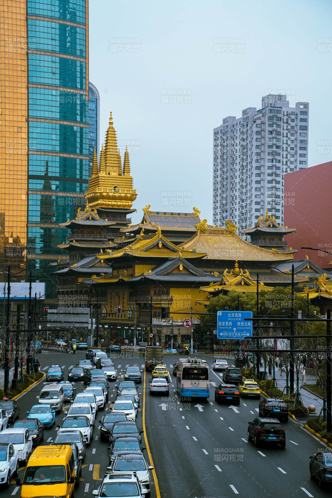 上海都市中的金色古廟