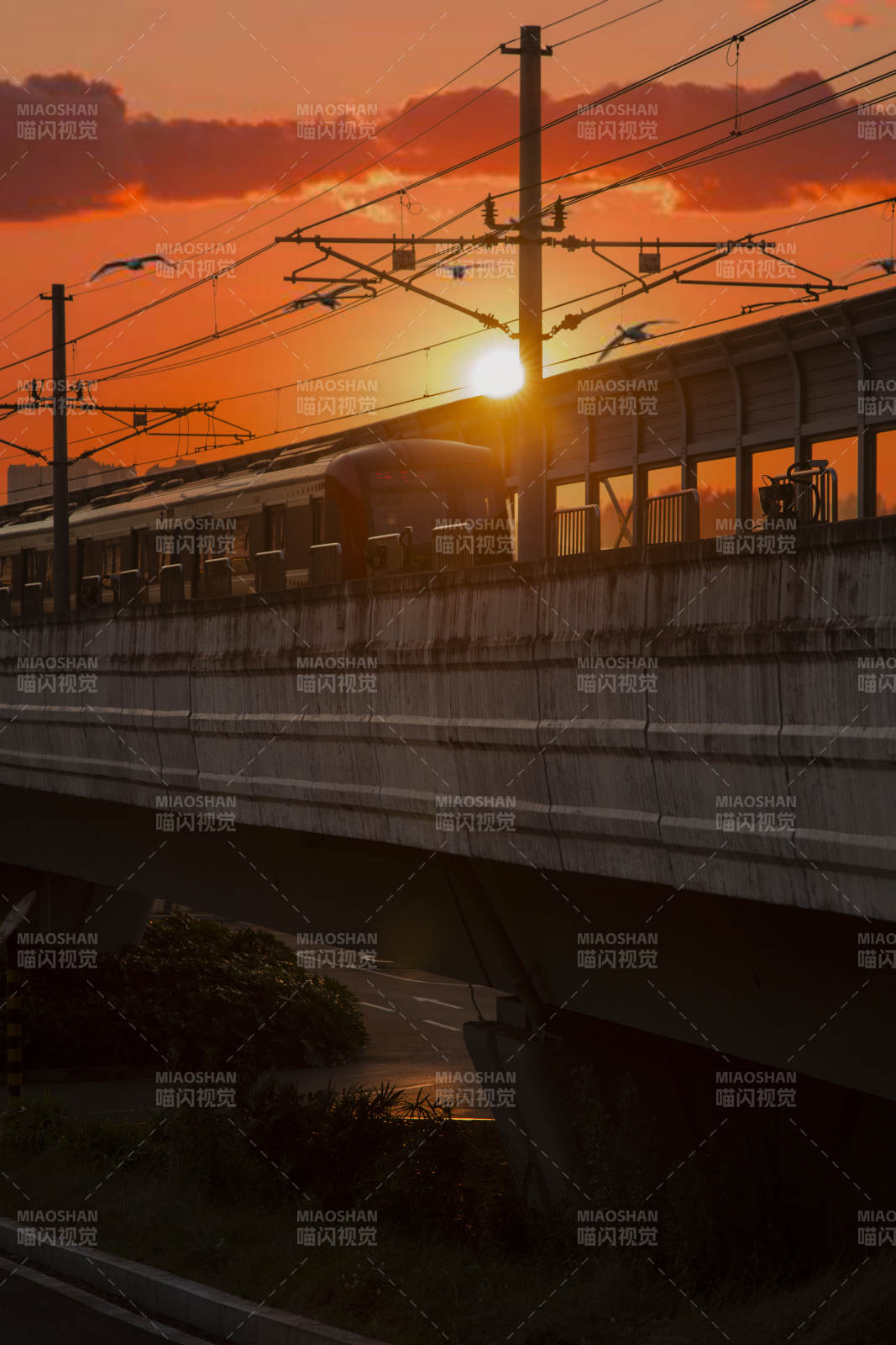 夕陽下的列車