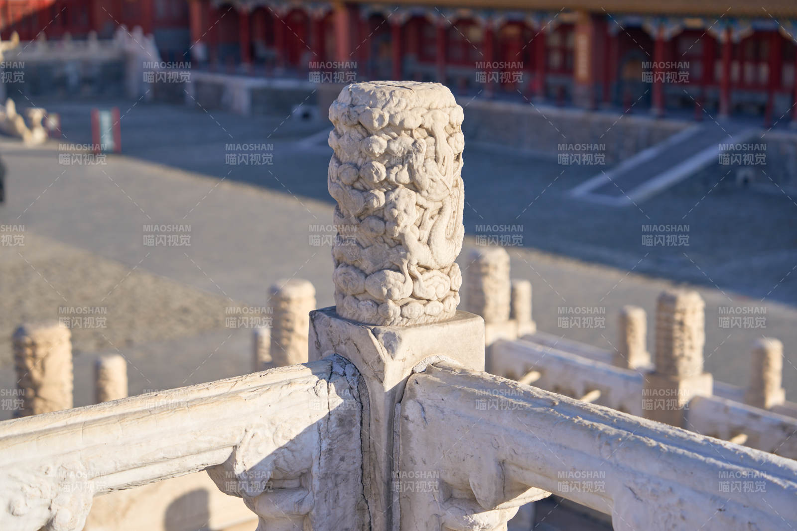 故宮古建筑石欄桿特寫