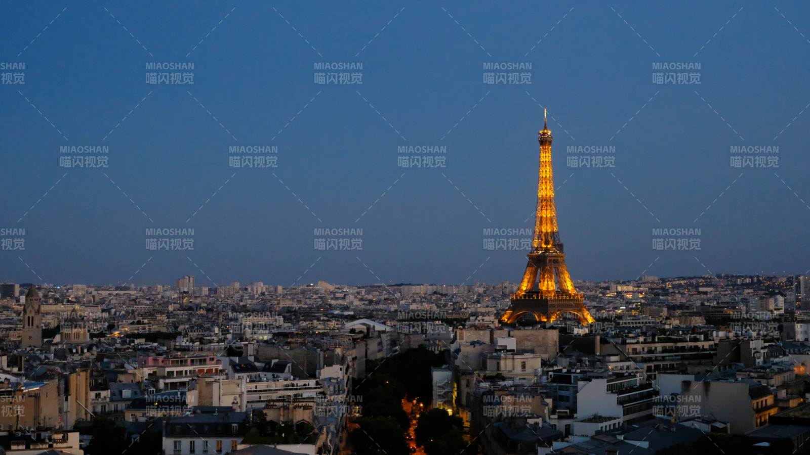 巴黎夜景埃菲爾鐵塔