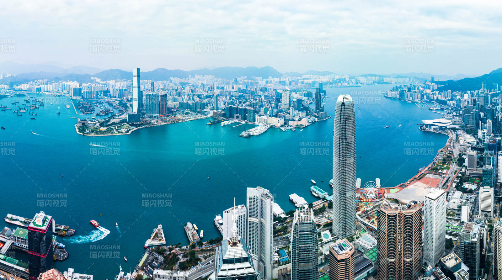 香港維多利亞港灣全景