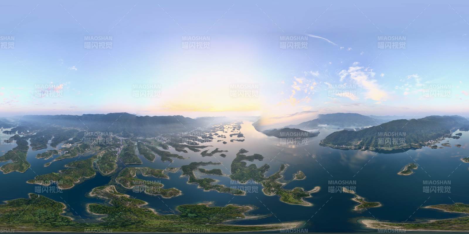 仙島湖湖光山色全景