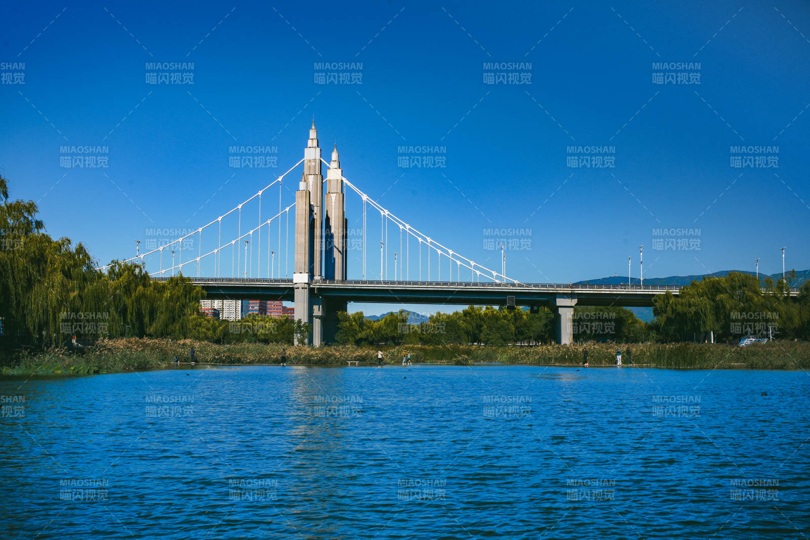 北京昌平南環大橋-藍天下的大橋美景