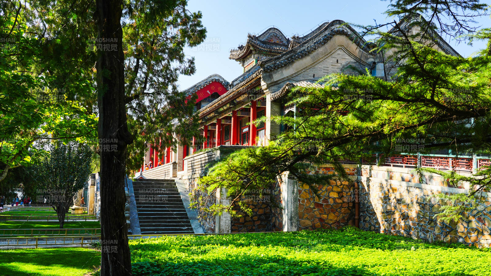 頤和園古建筑園林風光