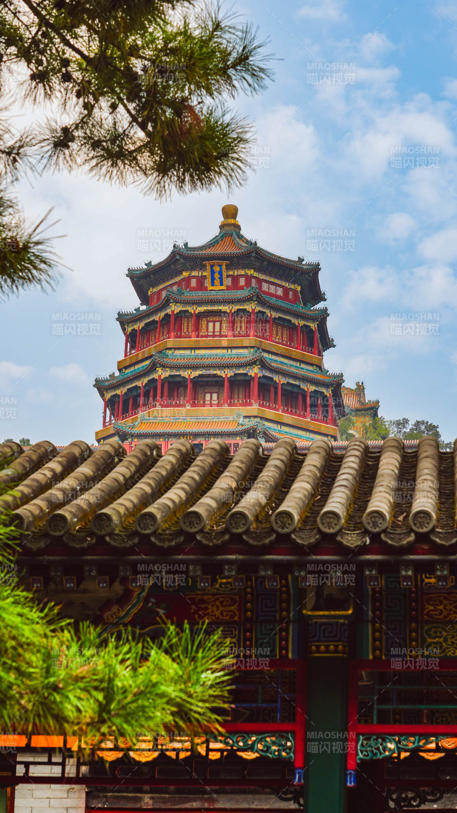 佛香閣古塔映藍天