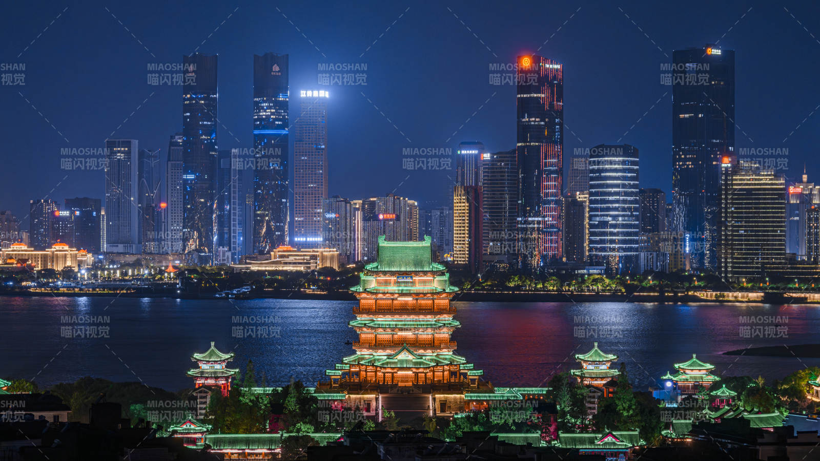 南昌滕王閣夜景城市風光