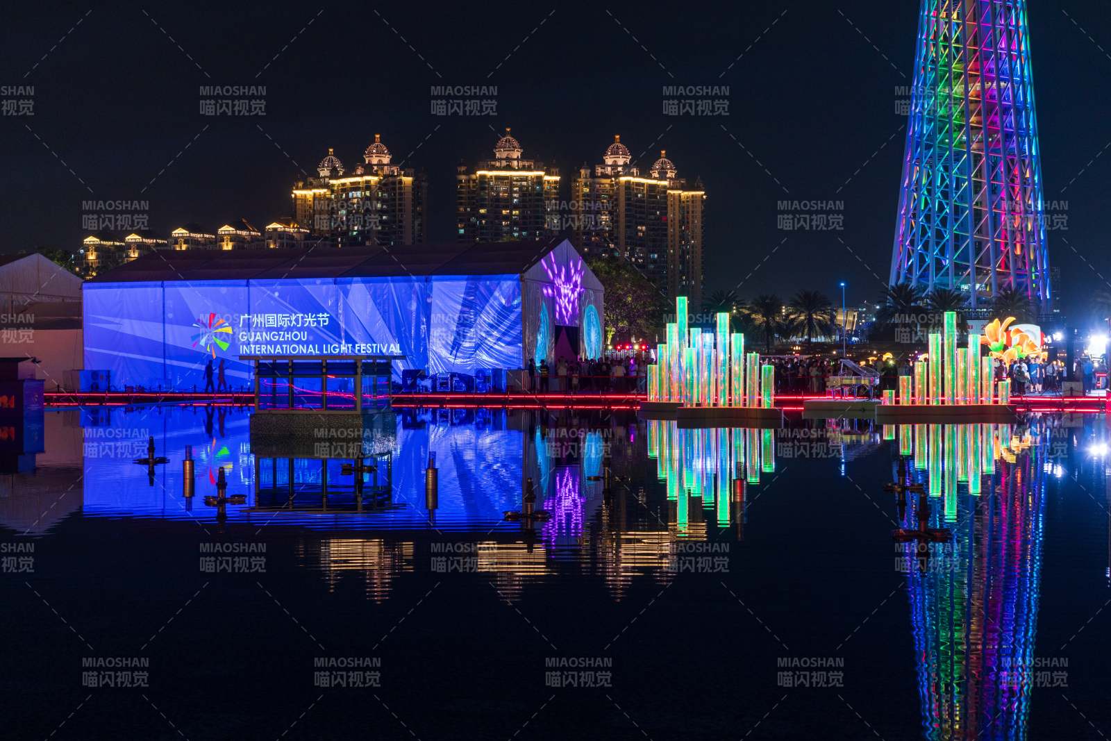广州夜色中的灯光盛宴