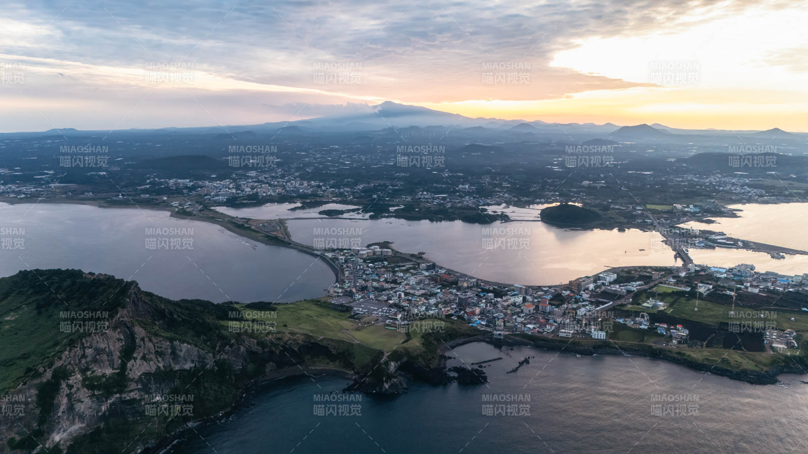 济州岛汉拿山日落晚霞