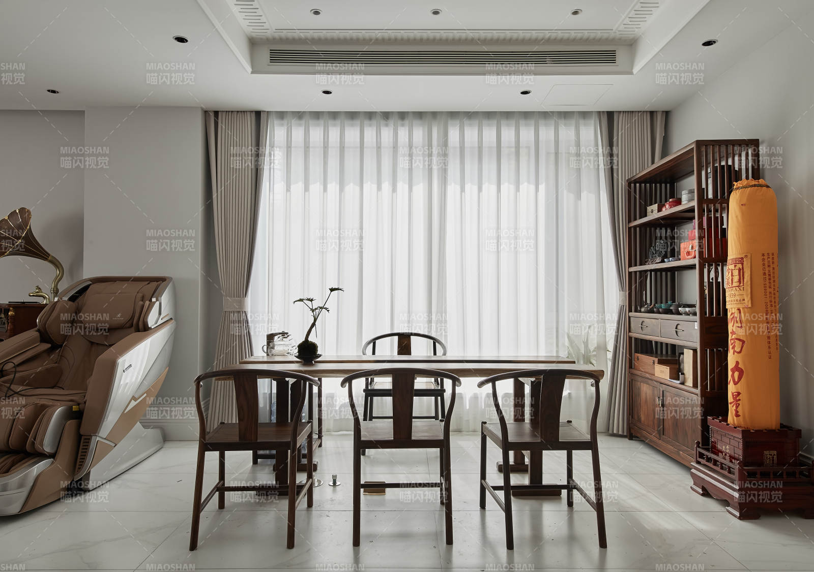 现代中式茶室一角