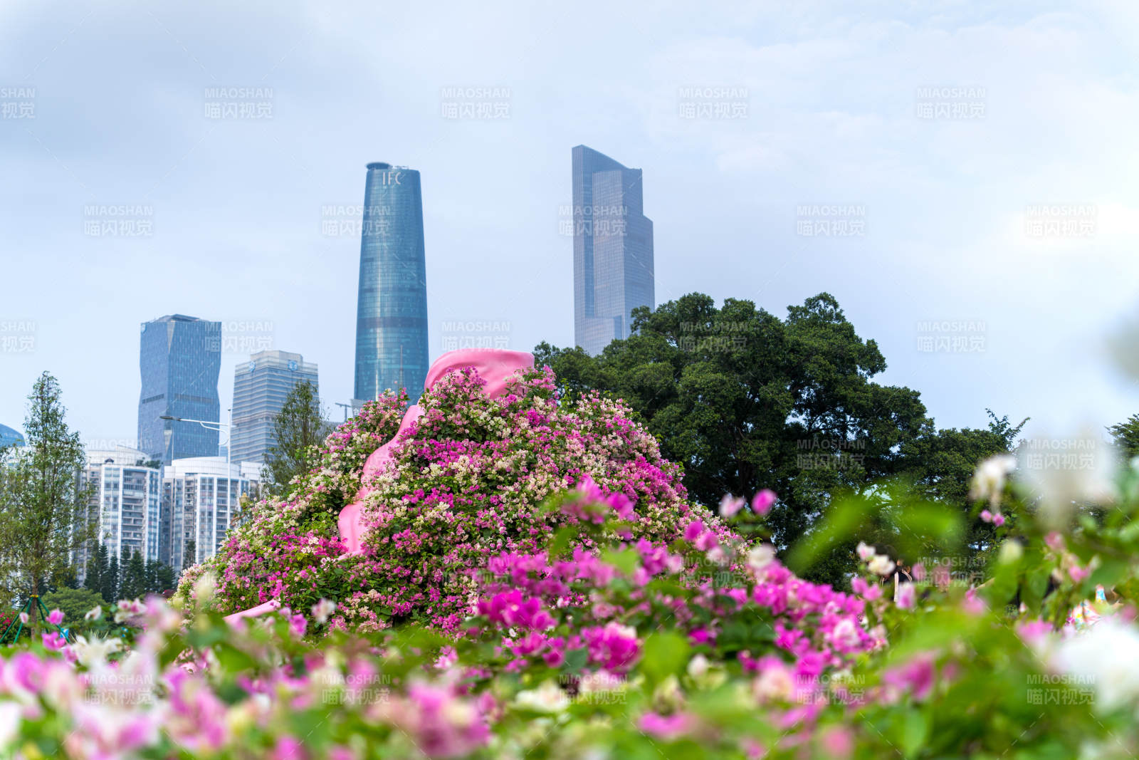 廣州珠江新城花海映城景
