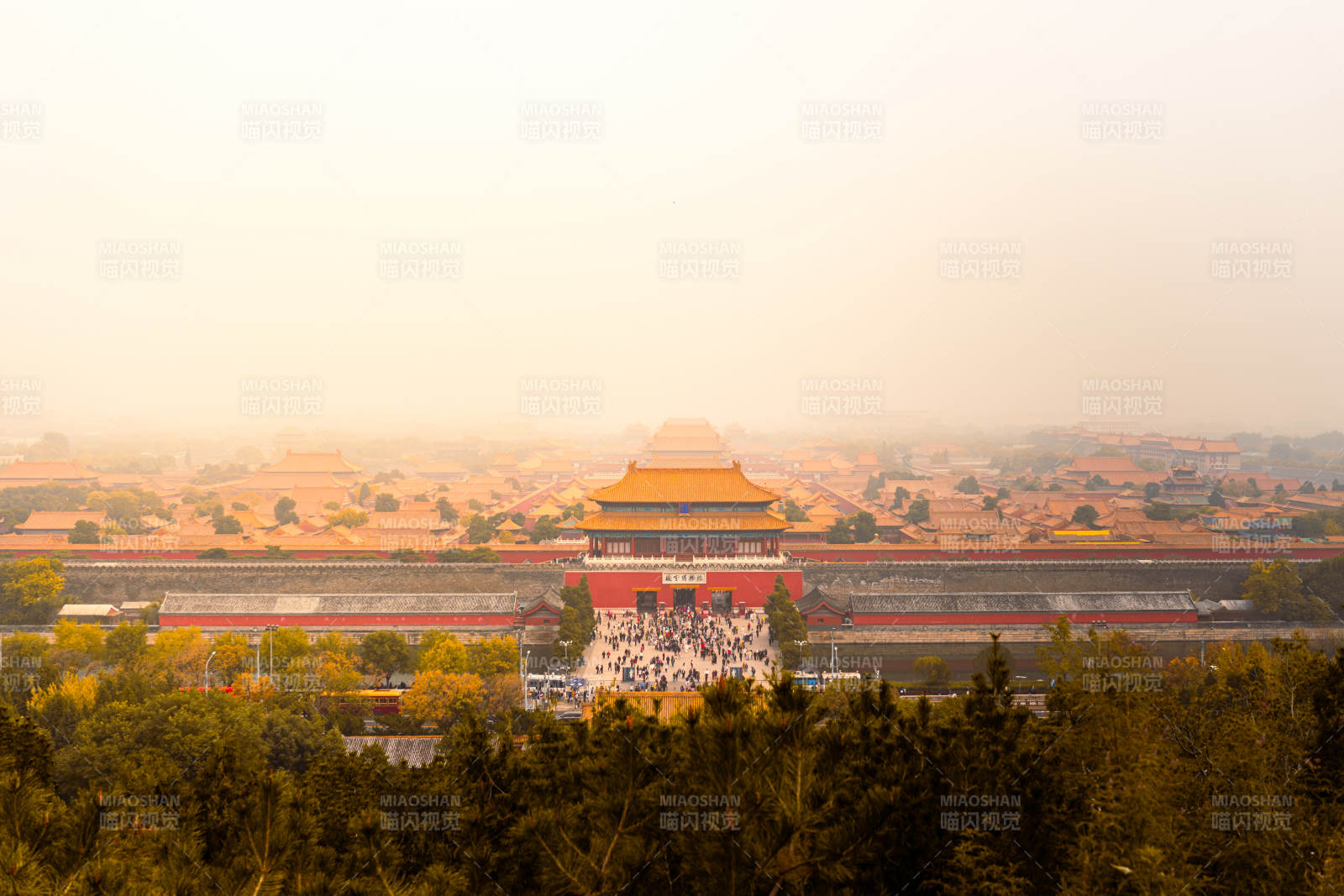 北京故宫全景晨曦美景