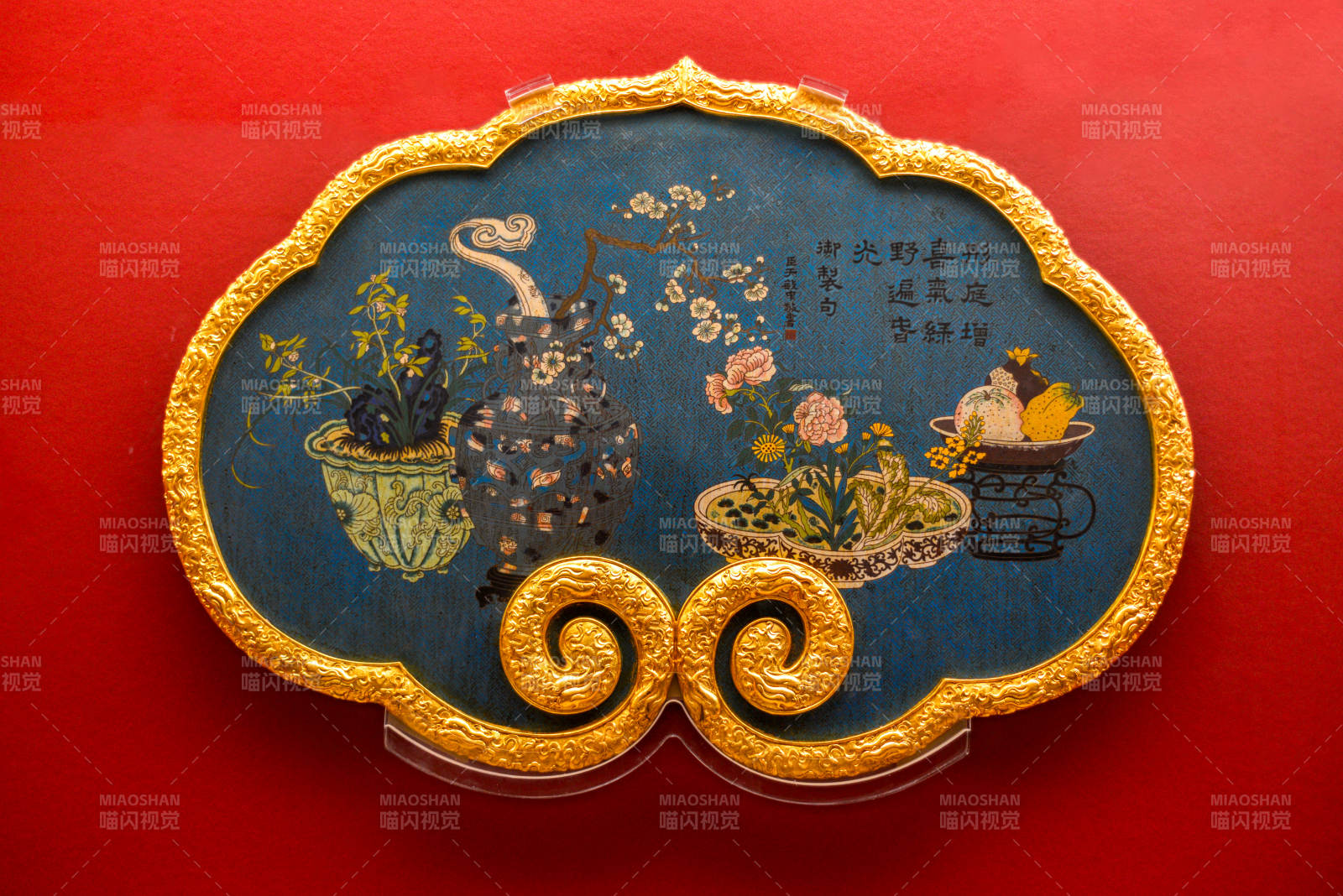 上海博物館金邊花鳥紋飾盤