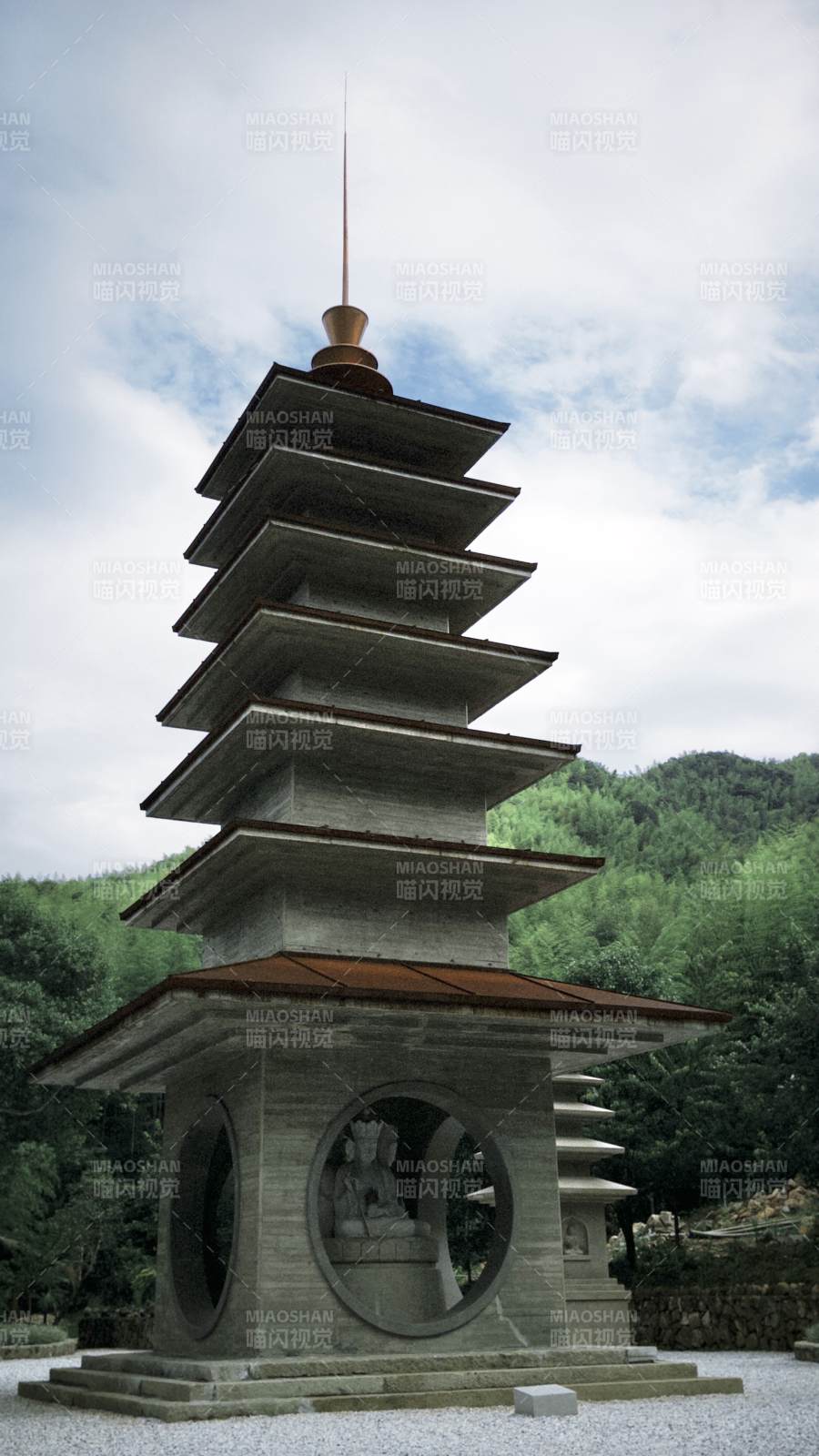 龍巖大和禪院｜五層石塔靜立山間