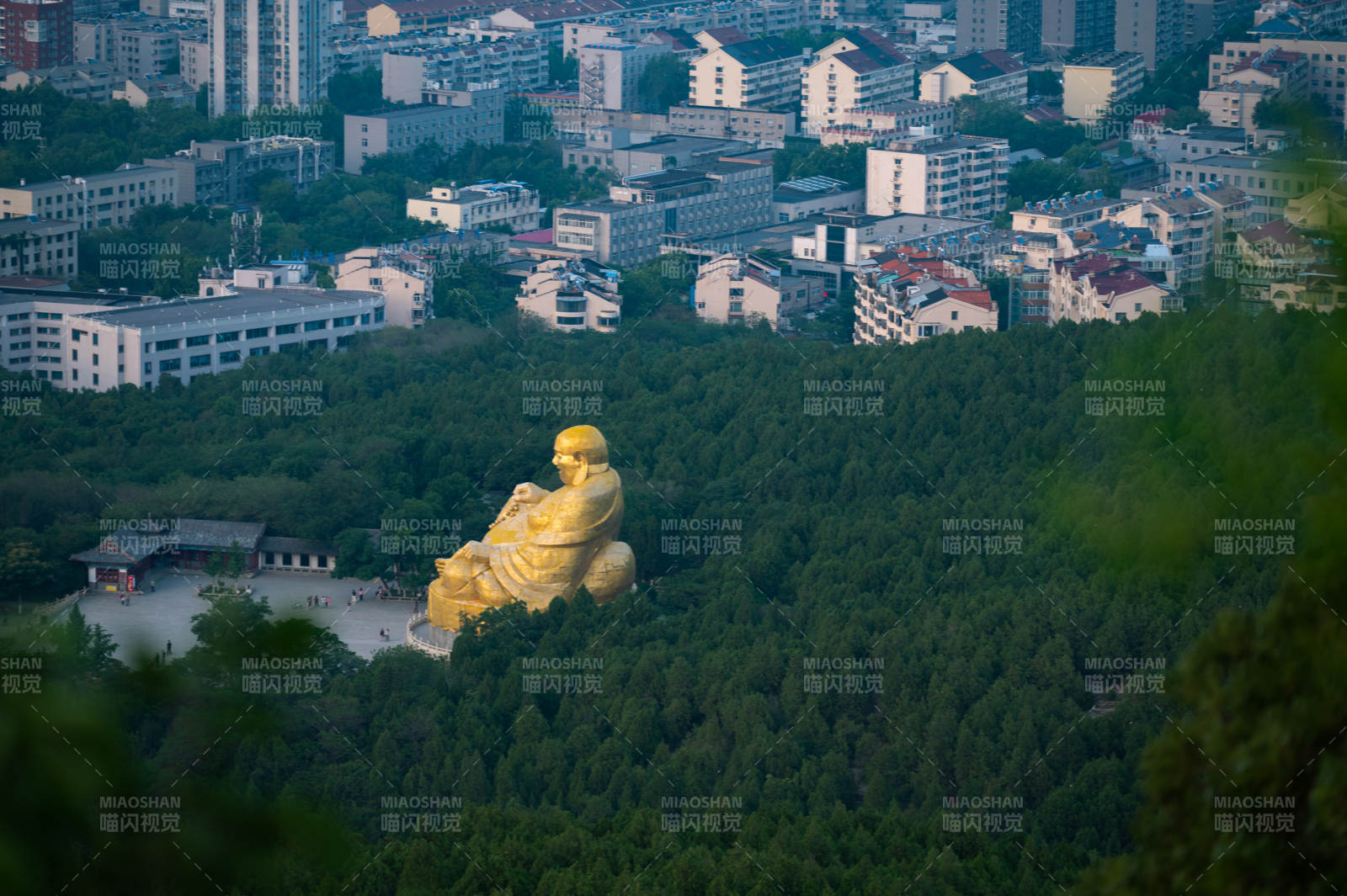 千佛山金佛坐山林 城景相映