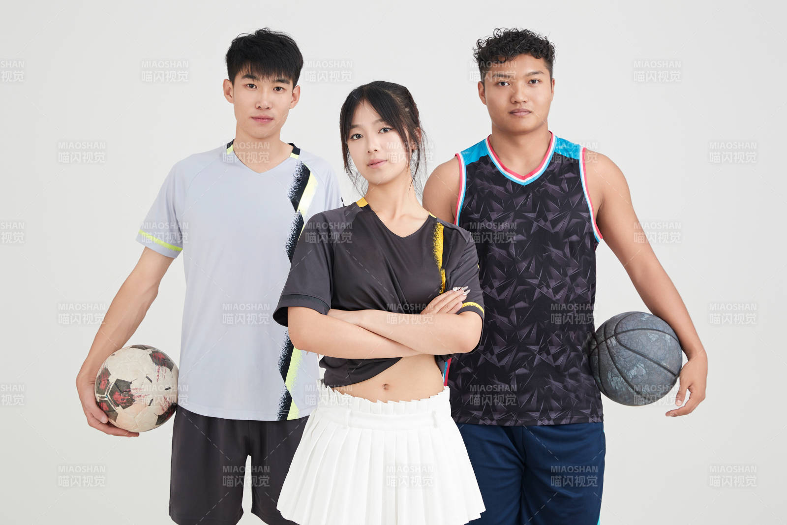 足球 籃球運動員以及拉拉隊長形象