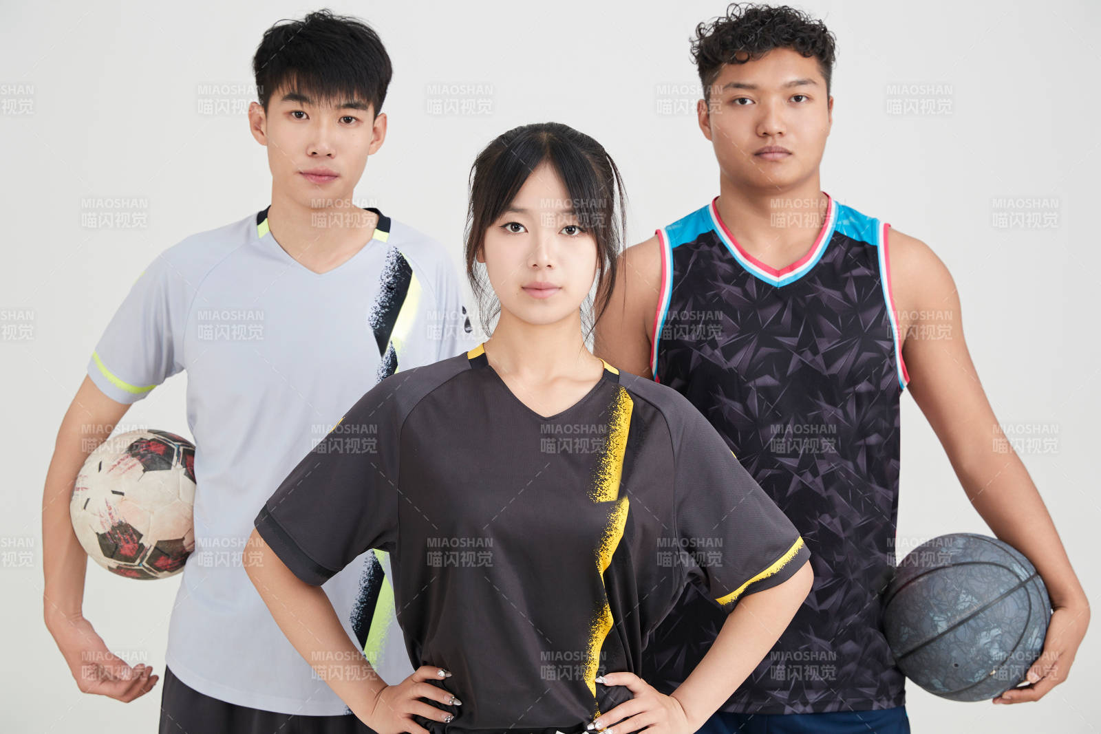 足球 籃球運動員以及拉拉隊長形象