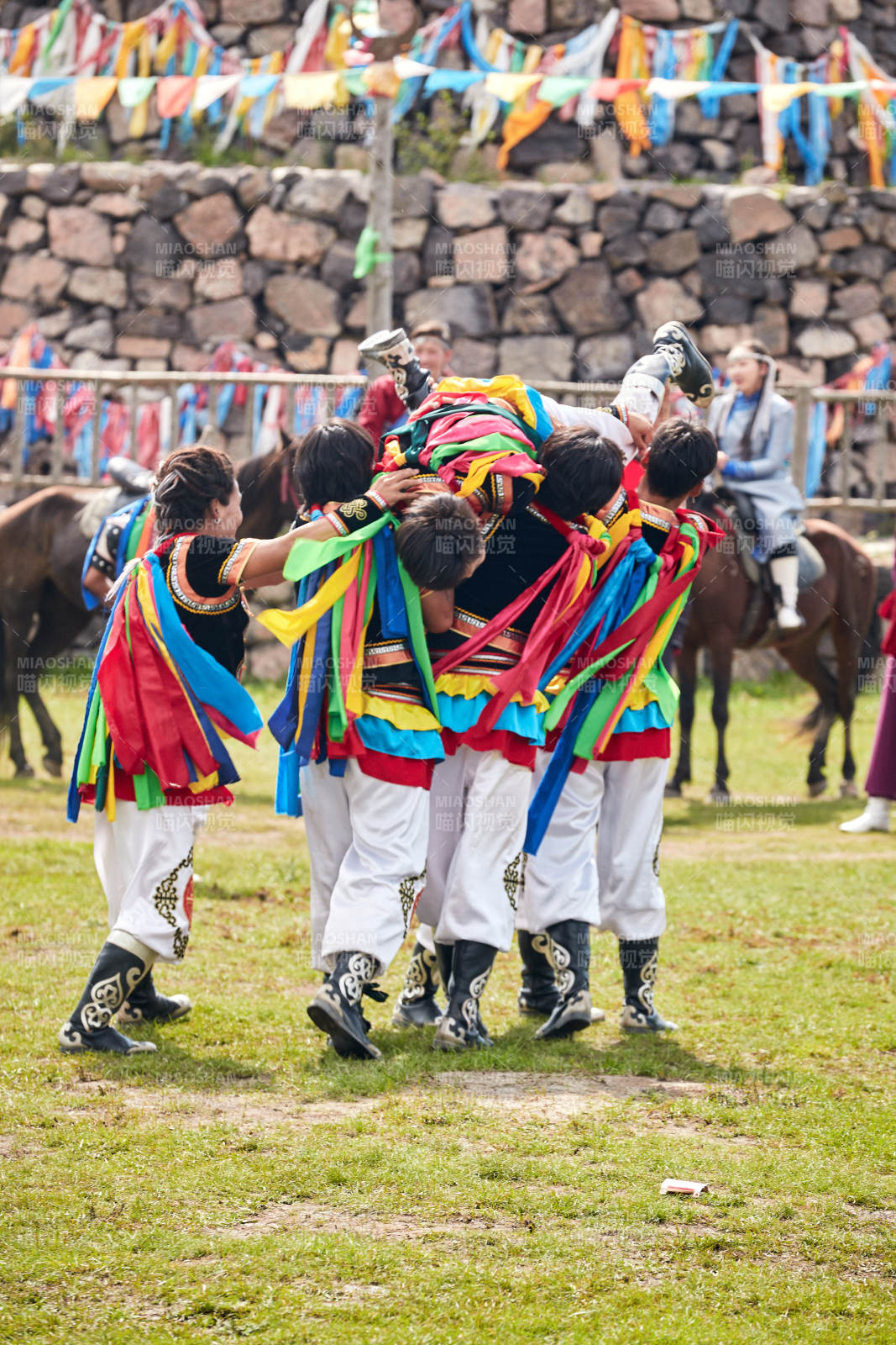 草原那達慕大會上的蒙古摔跤手