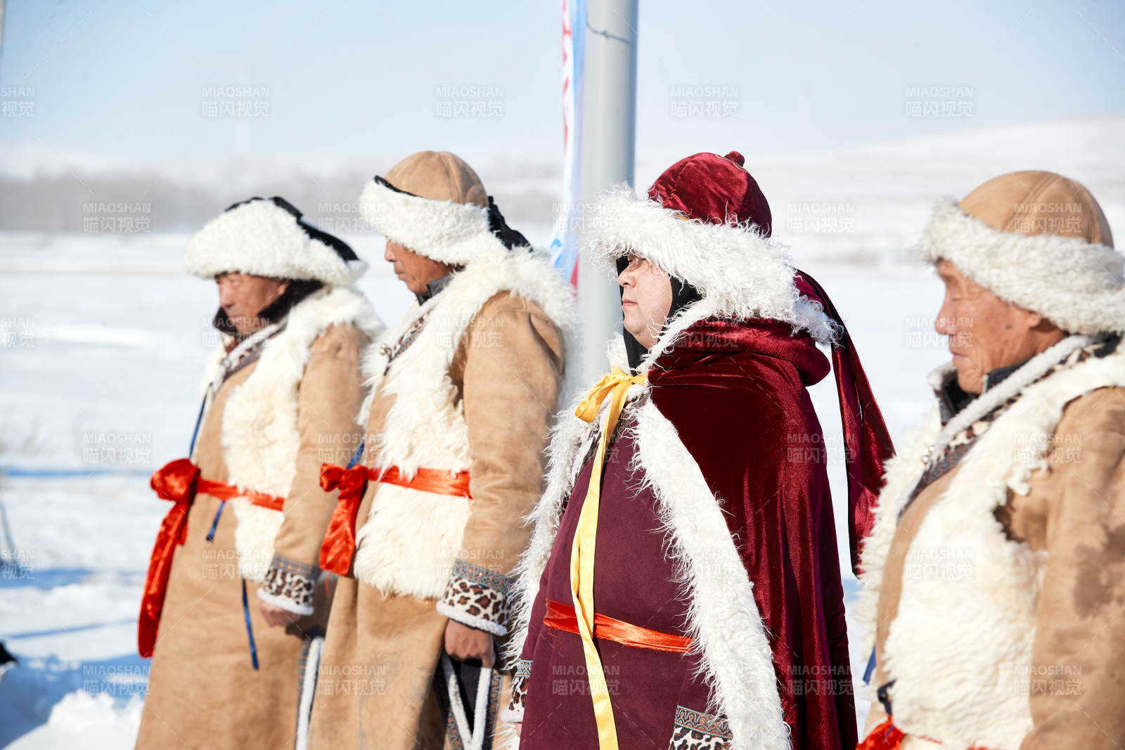 冬季冰上捕魚開網祈福祭祀儀式